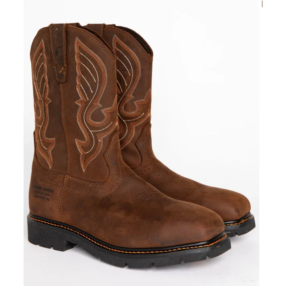 Cody James Men S Decimator Dirty Dog Pull on Work Boot Composite Toe Brown 11 D